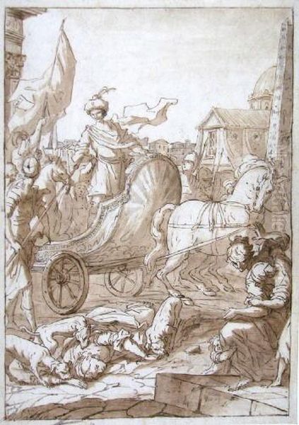 Jehu Triumphiert Uber Die Von Hunden Zerfleischte Isebel Oil Painting by Anton Domenico Gabbiani