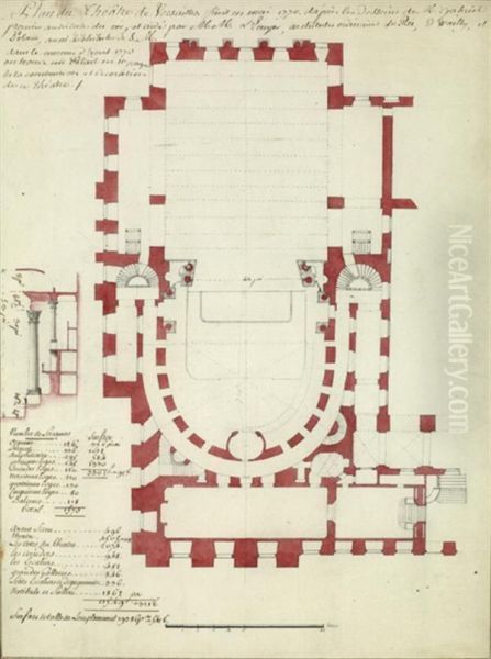 Plan Du Theatre De Versailles by Jacques-Ange Gabriel