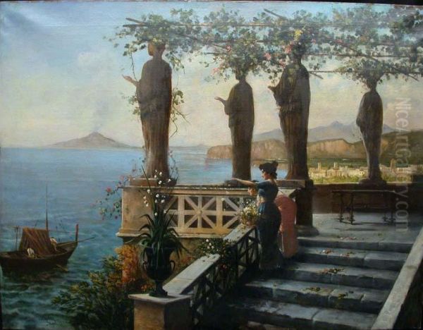 Veduta Del Golfo Di Napoli Oil Painting by Pietro Gabrini