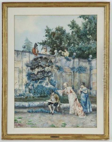 Scene Galante Oil Painting by Pietro Gabrini