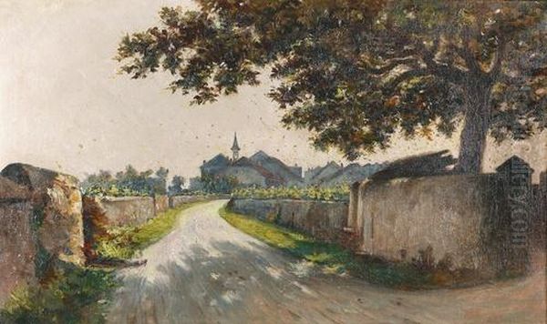 Sonniger Rebweg In Der Westschweiz. Oil Painting by Jules Gachet