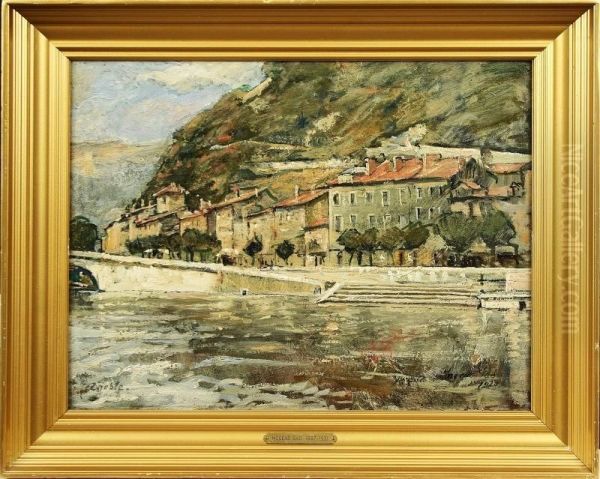 Ansicht Von Grenoble Oil Painting by Mogens Gad