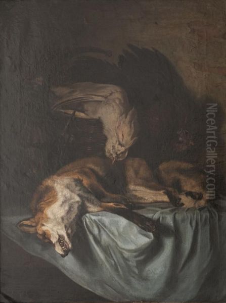 Nature Morte Au Renard Et Faisan Oil Painting by Antoine Gadan