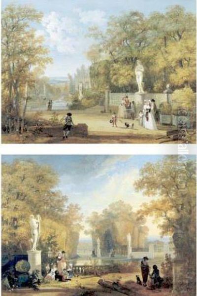 Views Of French Gardens Oil Painting by Louis Gadbois