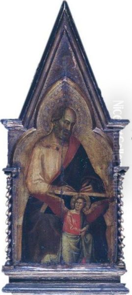 Saint Matthew: Pinnacle To The San Giovanni Fuorcivitas Polyptych Oil Painting by Taddeo Gaddi