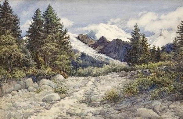 Alpine Landscape Oil Painting by James Gadsby