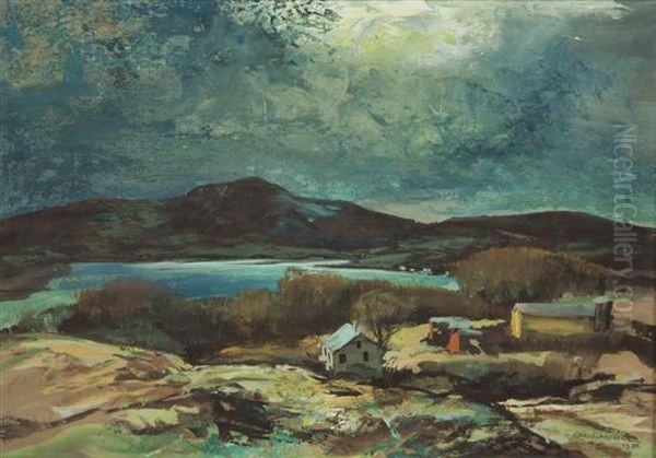 House By The Lake Oil Painting by Carl Frederick Gaertner