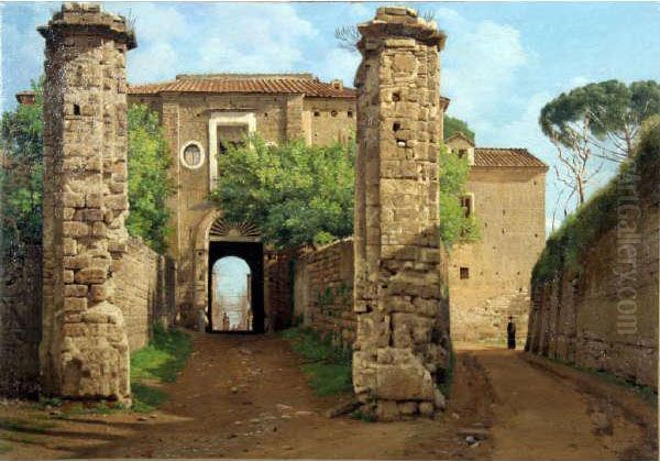 Vecchia Masseria Oil Painting by Enrico Gaeta