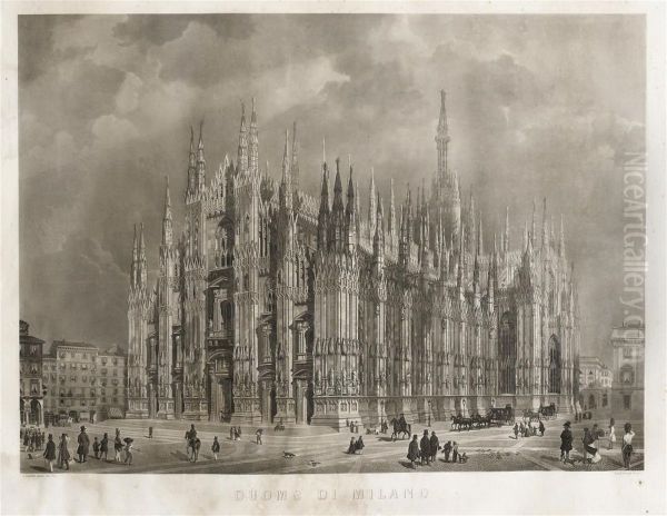 Duomo Di Milano Oil Painting by Gariboldi Gaetano