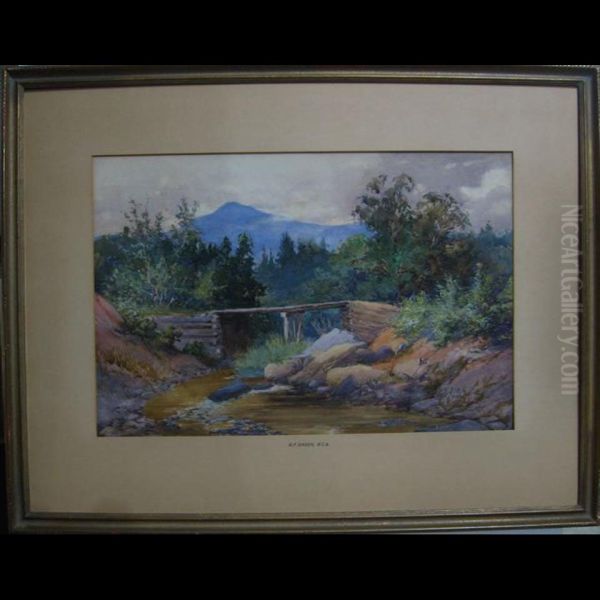 The Old Wooden Bridge Oil Painting by Robert Ford Gagen