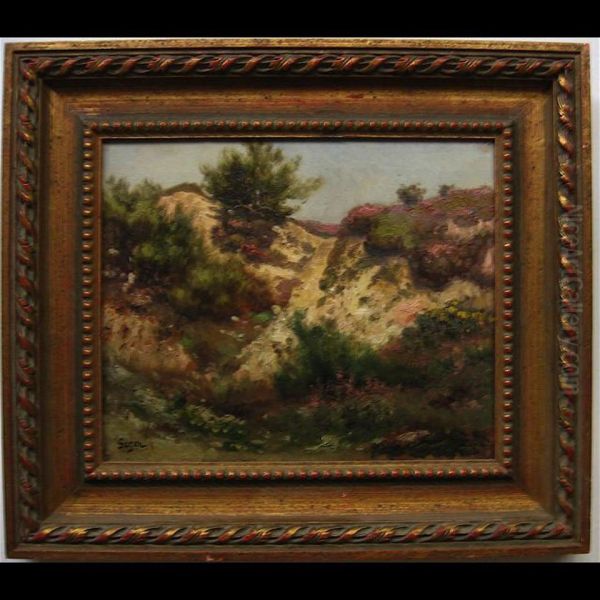 A Sand Pit Oil Painting by Robert Ford Gagen