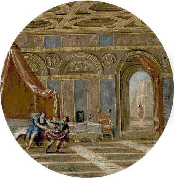 Joseph And Potiphar's Wife Oil Painting by Filippo Gagliardi