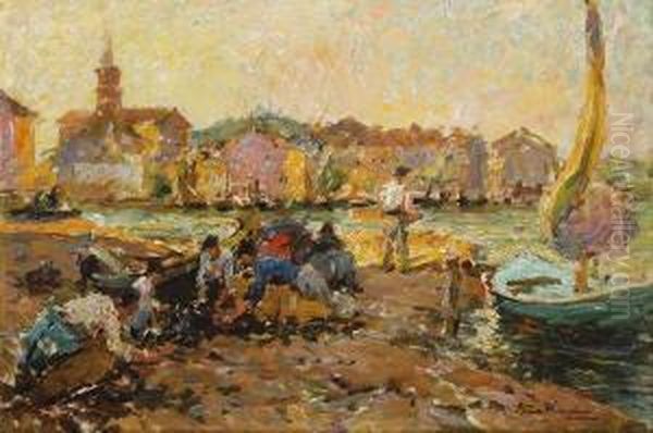 Les Martigues Oil Painting by Gustave Gagliardini