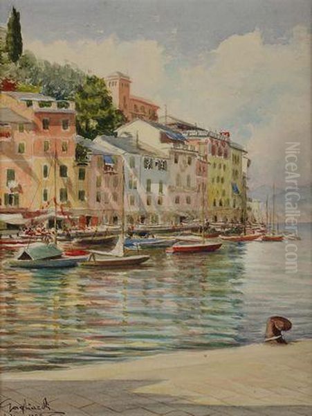 Portofino Oil Painting by Gustave Gagliardini