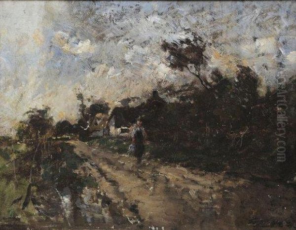 Paysage Oil Painting by Gustave Gagliardini