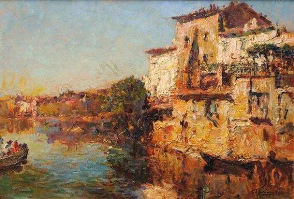 Vue De Venise Oil Painting by Gustave Gagliardini