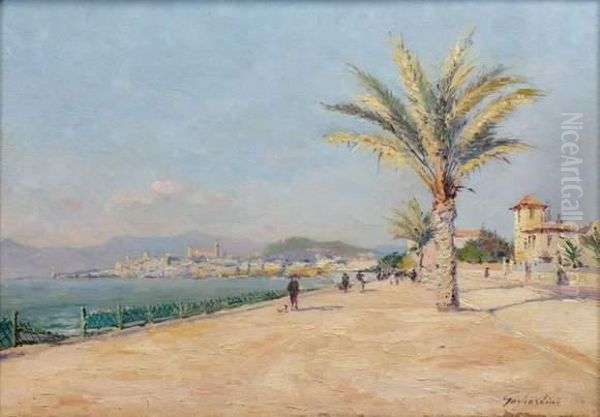 Vue Du Port De Cannes, Le Suquet Oil Painting by Gustave Gagliardini