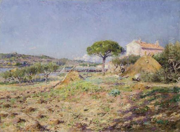 Paysage De Provence Oil Painting by Julien Gustave Gagliardini