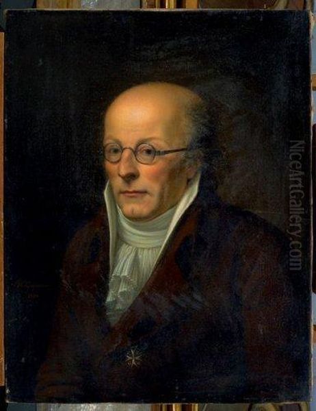 Portrait Du Marquis Antoine Victor D'auberjon Avec La Croix Del'ordre De Malte Oil Painting by Baptiste Gagnereaux