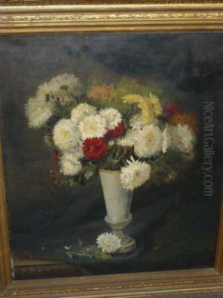 Bouquet De Fleurs. Oil Painting by Paul Gagneux