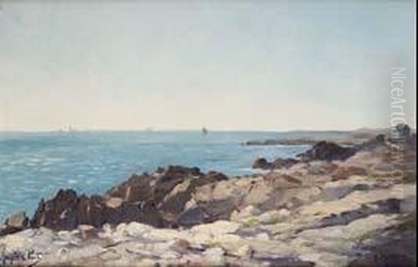 Cote Rocheuse En Bretagne Oil Painting by Paul Gagneux