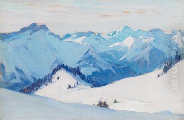 Villars, Suisse Oil Painting by Clarence Alphonse Gagnon