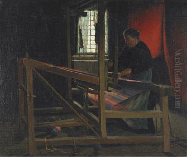 Weaving Rag Carpets by Clarence Alphonse Gagnon