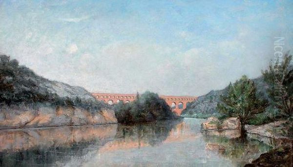  Le Pont Du Gard  Oil Painting by Louis Gaidan