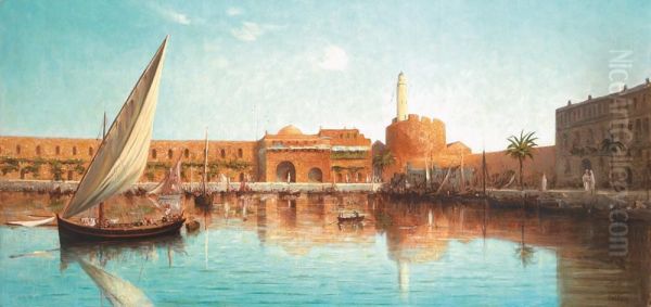 Le Port D'alger Oil Painting by Louis Gaidan