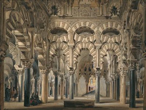 Blick In Die Mesquita In Cordoba Oil Painting by Wilhelm Gail