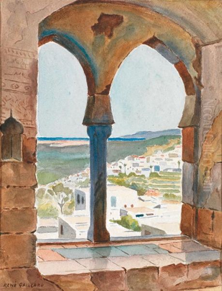 Vue De La Fenetre D'une Forteresse Oil Painting by Rene Gaillard