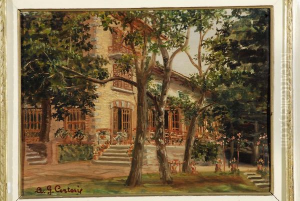 Scorcio Di Villa Oil Painting by A. Gainotti