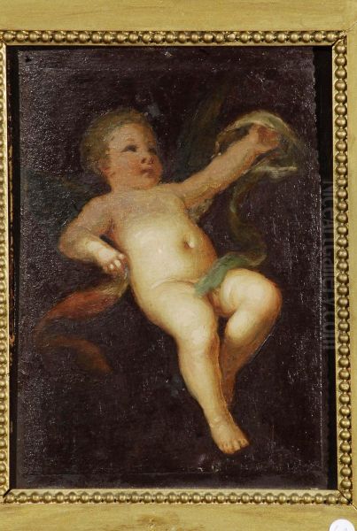 Putto Alato Con Drappo Oil Painting by Luigi Gainotti