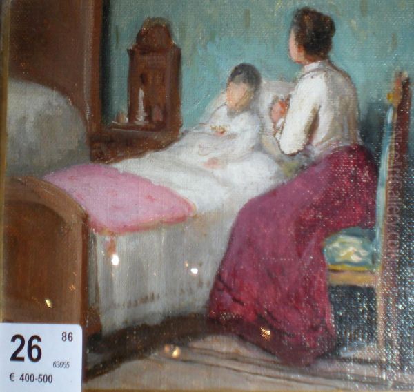 Madre Con Bambino Oil Painting by Luigi Gainotti