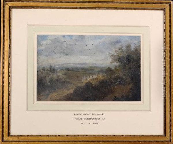 Landscape Sketch With Horse Oil Painting by Thomas Gainsborough