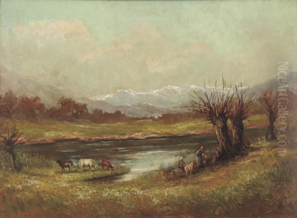 Lago Dosso Oil Painting by Giovacchino Galbusera