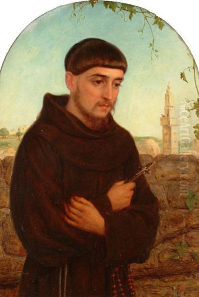 A Franciscan Monk In The Holy Land Oil Painting by William Gale