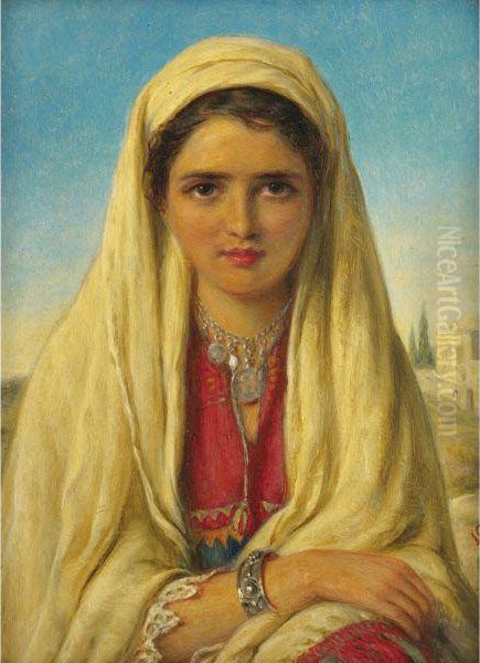 An Eastern Beauty Oil Painting by William Gale