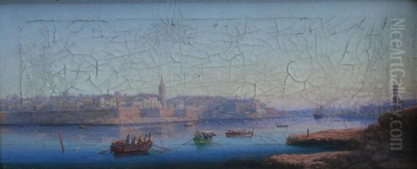 Malta: Valletta, With St. Paul's Pro-cathedral Oil Painting by Luigi Maria Galea