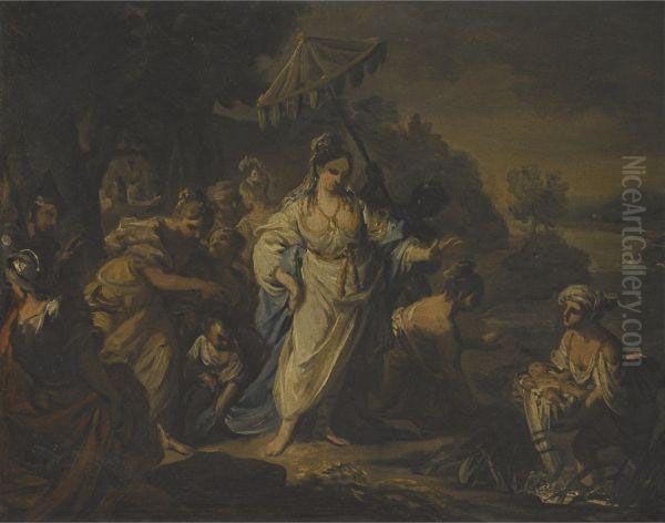 The Finding Of Moses Oil Painting by Sebastiano Galeotti