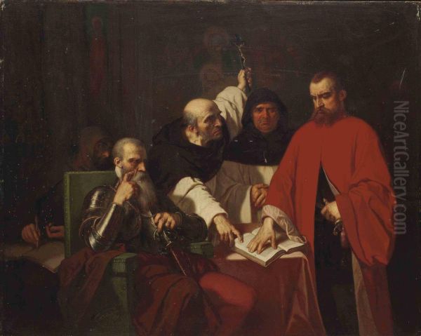 Le Serment De Vargas Devant Le Duc D'albe Oil Painting by Louis Gallait