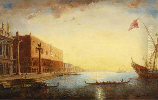 Bacino Di San Marco Oil Painting by Paul Ch. Emmanuel Gallard-Lepinay