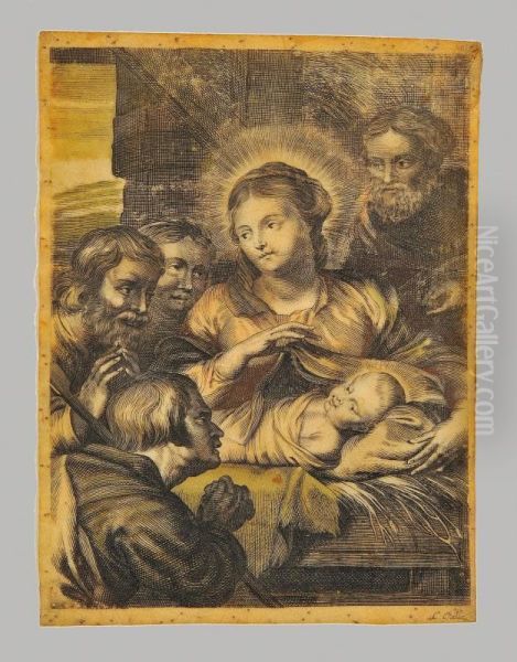 Sacra Famiglia Oil Painting by Cornelis Ii Galle