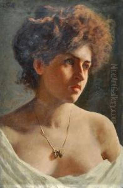 Profilo Femminile Oil Painting by Eduardo Galli