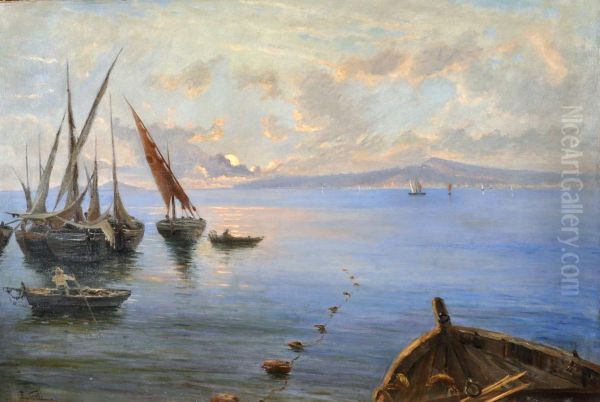 Nel Golfo Di Napoli Oil Painting by Eduardo Galli