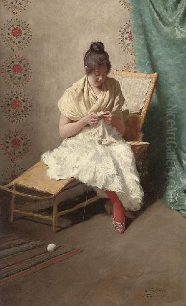 The Seamstress Oil Painting by Eduardo Galli