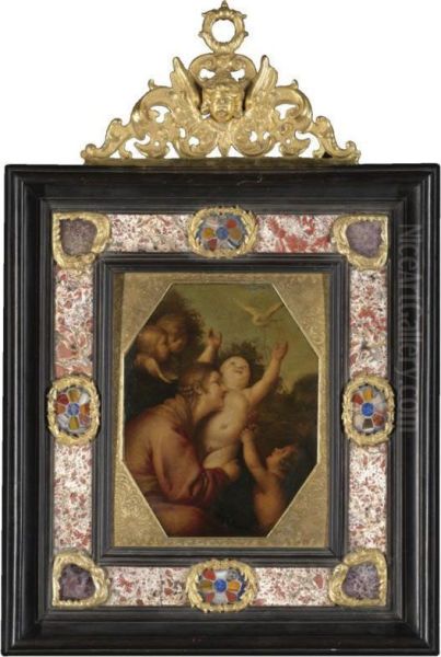 The Madonna And Child With The Infant St. John The Baptist And Putti Oil Painting by Giovanni Antonio Galli