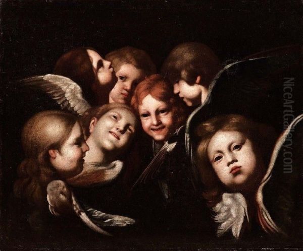 Teste Di Cherubini Oil Painting by Giovanni Antonio Galli