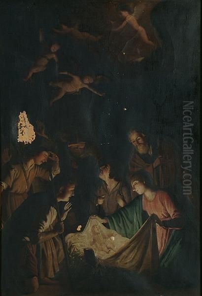 The Nativity Oil Painting by Leopoldo Galli