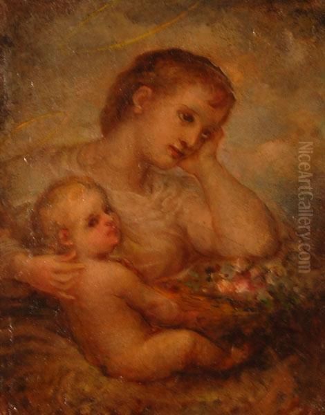 Madonna Col Bambino Oil Painting by Luigi Galli